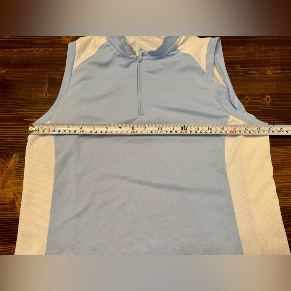 RLX Ralph Lauren Sky Blue & White Sleeveless Golf‎ Top Size L EUC - Picture 8 of 9